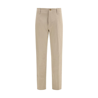 Casual Pants by Lardini for men in stretch cotton beige presents a tailored silhouette, showcasing a tailored regular-fit and long cut with a refined for a truly tailored aesthetic.