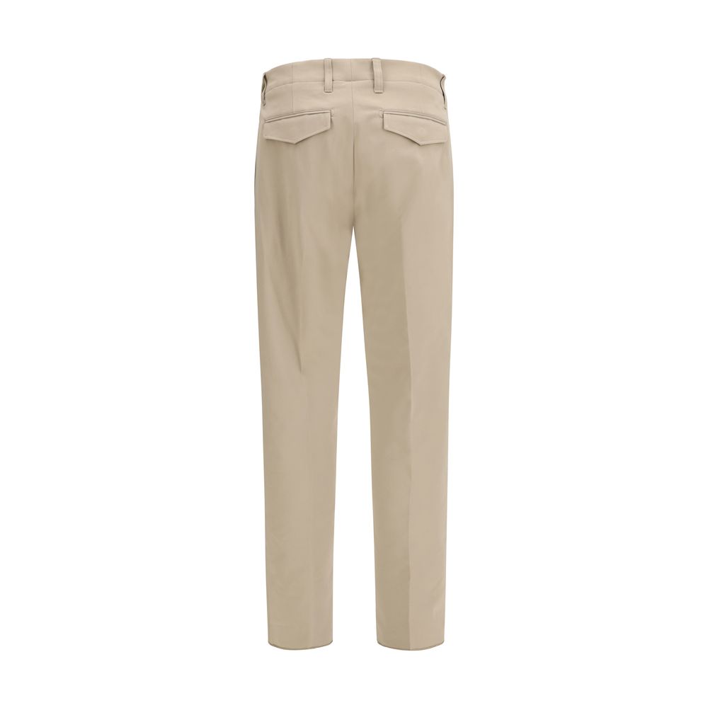 Casual Pants by Lardini for men in stretch cotton beige presents a tailored silhouette, showcasing a tailored regular-fit and long cut with a refined for a truly tailored aesthetic.