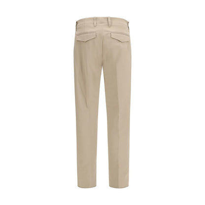 Casual Pants by Lardini for men in stretch cotton beige presents a tailored silhouette, showcasing a tailored regular-fit and long cut with a refined for a truly tailored aesthetic.