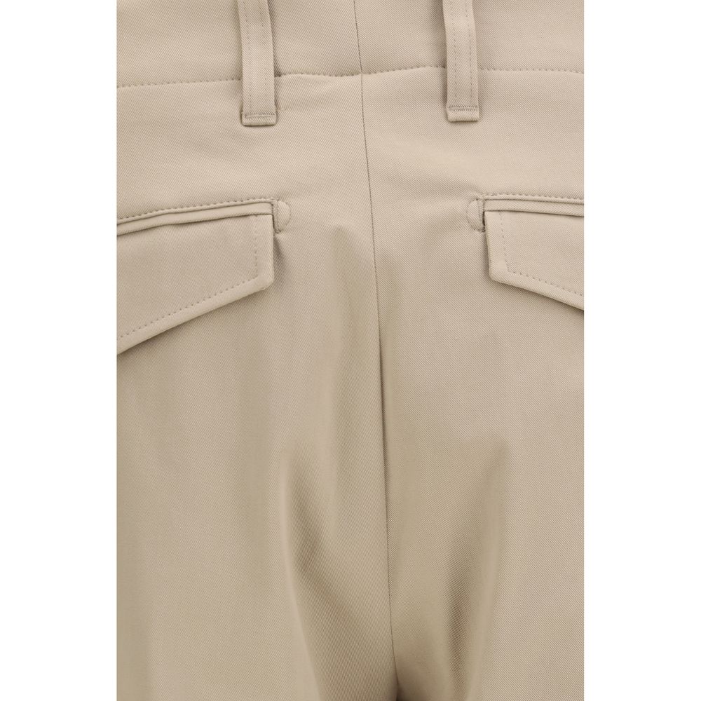 Casual Pants by Lardini for men in stretch cotton beige features an sartorial regular-fit and long with a cut for a sartorial finish.