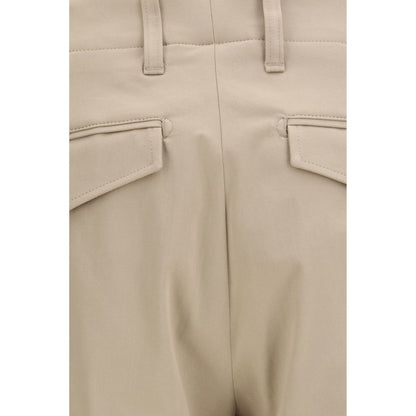 Casual Pants by Lardini for men in stretch cotton beige features an sartorial regular-fit and long with a cut for a sartorial finish.
