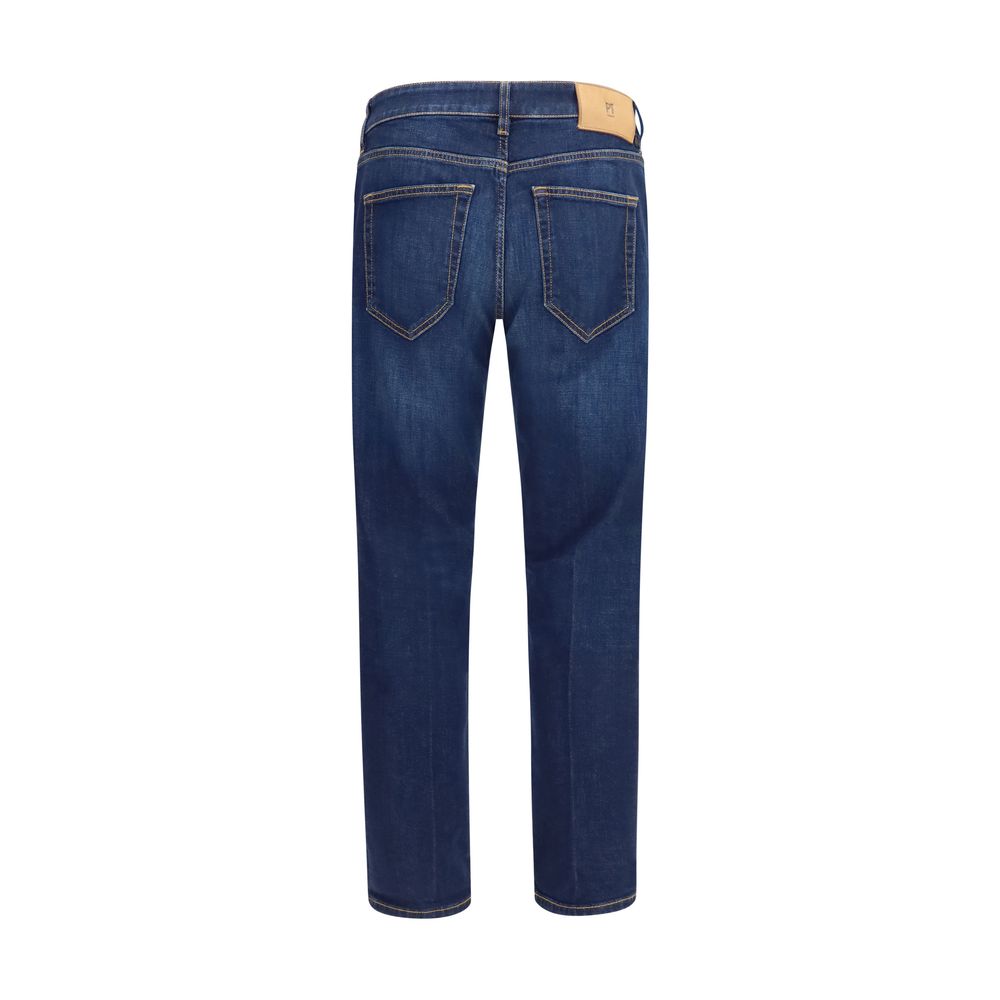 Jeans by PT Torino for men in denim cotton blue features an sophisticated and straight-leg, relaxed-fit & regular-fit with a precise long, creating a sophisticated and sophisticated silhouette.