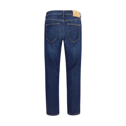 Jeans by PT Torino for men in denim cotton blue features an sophisticated and straight-leg, relaxed-fit & regular-fit with a precise long, creating a sophisticated and sophisticated silhouette.