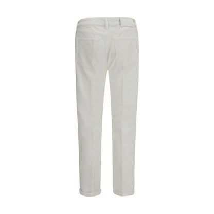Jeans by PT Torino for men in denim cotton white & patterned features an refined tailoring silhouette, showcasing a premium regular-fit & slim with a and long cut for a refined tailoring look.
