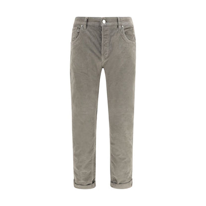 Casual Pants by PT Torino for men in cotton corduroy gray & signature features an sophisticated and straight & regular-fit with a precise long, creating a sophisticated and sophisticated silhouette.