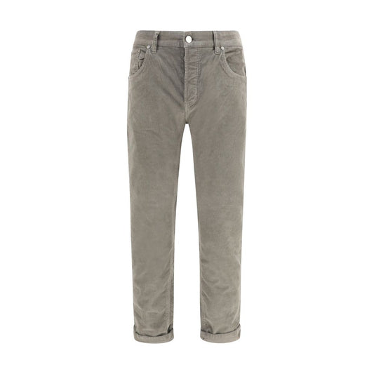 Casual Pants by PT Torino for men in cotton corduroy gray & signature features an sophisticated and straight & regular-fit with a precise long, creating a sophisticated and sophisticated silhouette.