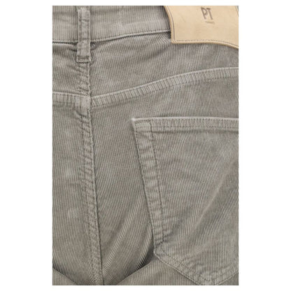 Casual Pants by PT Torino for men in cotton corduroy gray & signature features an sartorial straight & regular-fit and long with a cut for a sartorial finish.