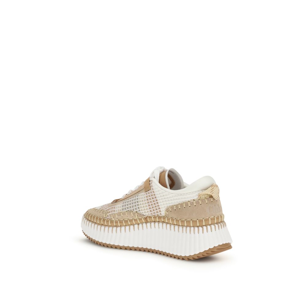 Athletic Sneakers by Chloé for women in nylon polyester & cotton beige & monogram showcases an impeccable silhouette, defined by an impeccable athletic style design that perfectly captures the essence of the Women's Athletic Nylon Polyester & Cotton Sneakers.