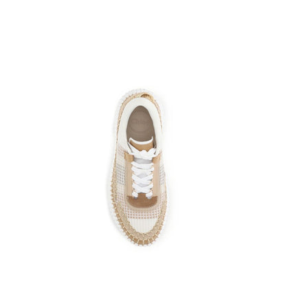 Athletic Sneakers Chloé women nylon polyester & cotton beige & monogram featuring a avant-garde Women's Athletic Nylon Polyester & Cotton Sneakers design with a avant-garde athletic style for a refined finish.