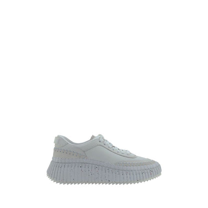 Sneakers by Chloé for women in bos taurus calf leather white & monogram presents a on trend silhouette from the Women's Casual Bos Taurus Calf Leather Sneakers collection, showcasing a on trend casual style for an elevated aesthetic.