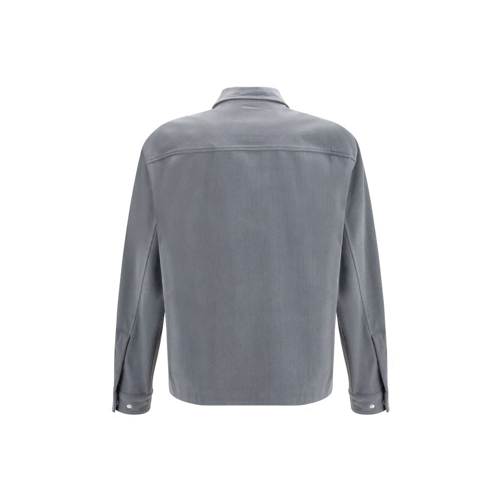 Jacket by LAMINAR for men in polyester corduroy gray features a smart silhouette, perfectly accentuated by its unique and functional pockets for a smart finish.