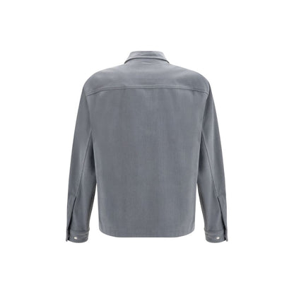 Jacket by LAMINAR for men in polyester corduroy gray features a smart silhouette, perfectly accentuated by its unique and functional pockets for a smart finish.