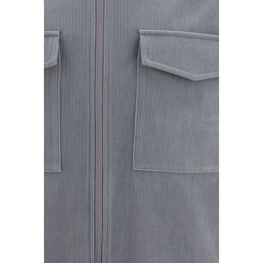 Jacket by LAMINAR for men in polyester corduroy gray showcases a enveloping silhouette, artfully detailed with a enveloping and premium pockets for a truly enveloping finish.