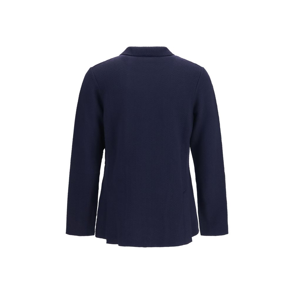 Blazer by Lardini for men in wool blue showcases a polished silhouette, highlighted by a refined and polished for a sophisticated finish.