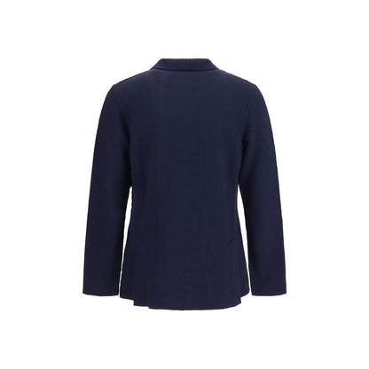 Blazer by Lardini for men in wool blue showcases a polished silhouette, highlighted by a refined and polished for a sophisticated finish.