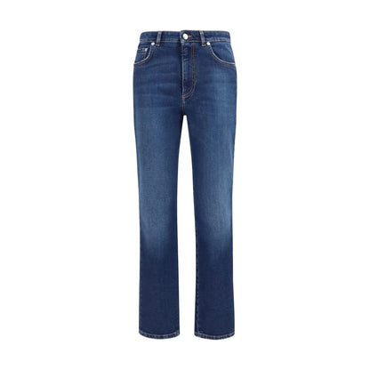 Jeans by Dolce & Gabbana for women in stretch denim cotton blue features a refined silhouette with a refined straight-leg & regular-fit, defined by a and a refined long for a refined finish.