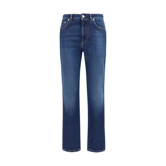 Jeans by Dolce & Gabbana for women in stretch denim cotton blue features a refined silhouette with a refined straight-leg & regular-fit, defined by a and a refined long for a refined finish.