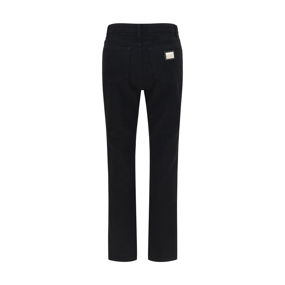 Jeans by Dolce & Gabbana for women in stretch denim cotton black presents a tailored silhouette, showcasing a tailored straight-leg & regular-fit and long cut with a refined for a truly tailored aesthetic.