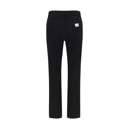 Jeans by Dolce & Gabbana for women in stretch denim cotton black presents a tailored silhouette, showcasing a tailored straight-leg & regular-fit and long cut with a refined for a truly tailored aesthetic.