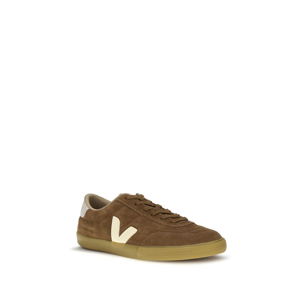 Sneakers by Veja for men in polyester suede leather brown & signature features an fashionable silhouette, showcasing the premium Men's Low Top Polyester Suede Leather Sneakers in a fashionable low-top style that offers a fashionable finish for refined style.