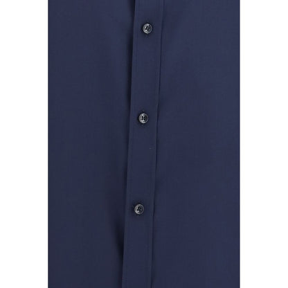 Dress Shirt by Dolce & Gabbana for men in silk blue & gold showcases a sublime silhouette, artfully detailed with a sublime and for a sophisticated, sublime finish.