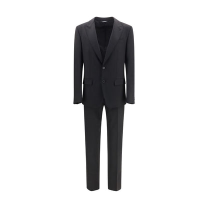 Pant Suit by Dolce & Gabbana for men in virgin wool black features a tailored silhouette, showcasing a sophisticated and tailored straight, regular-fit & cigarette for a refined, professional look.