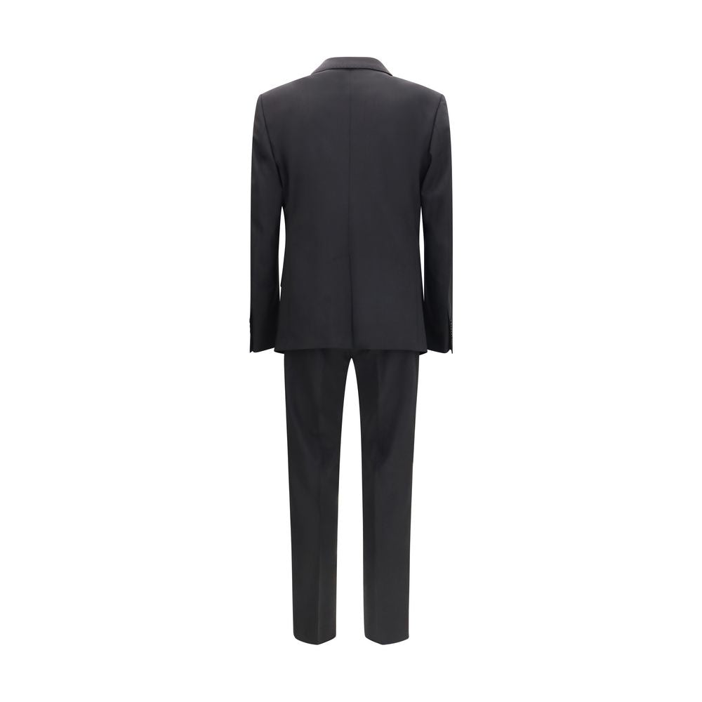 Pant Suit by Dolce & Gabbana for men in virgin wool black presents a sublime silhouette, showcasing a sophisticated and a sublime straight, regular-fit & cigarette that exemplifies modern elegance.