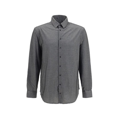 Shirt by Giorgio Armani for men in cotton gray, pearl, patterned & print features an polished silhouette, showcasing a sophisticated and detail for a truly polished finish.