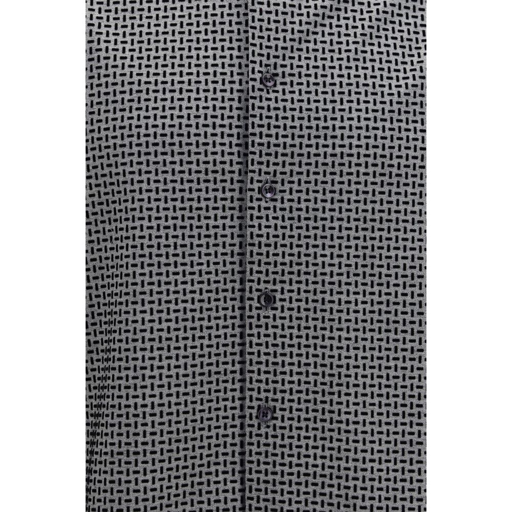 Shirt by Giorgio Armani for men in cotton gray, pearl, patterned & print showcases a sublime silhouette, artfully detailed with a sublime and for a sophisticated, sublime finish.