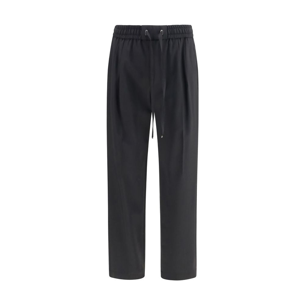 Joggers by Dolce & Gabbana for men in virgin wool black features an sophisticated and regular-fit with a precise long, creating a sophisticated and sophisticated silhouette.