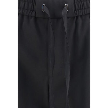 Joggers by Dolce & Gabbana for men in virgin wool black features an refined tailoring silhouette, showcasing a premium regular-fit with a and long cut for a refined tailoring look.