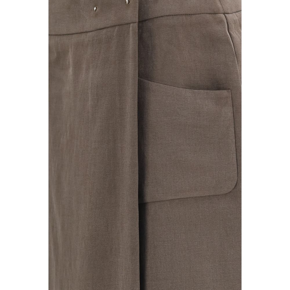 Skirt by Giorgio Armani for women in virgin wool polyamide & viscose brown & natural showcases a sultry silhouette, elegantly defined by its long and the sophisticated sultry design of the Women's Wrap A Line Virgin Wool Polyamide & Viscose Long Skirt.