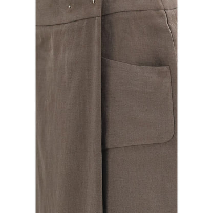 Skirt by Giorgio Armani for women in virgin wool polyamide & viscose brown & natural showcases a sultry silhouette, elegantly defined by its long and the sophisticated sultry design of the Women's Wrap A Line Virgin Wool Polyamide & Viscose Long Skirt.