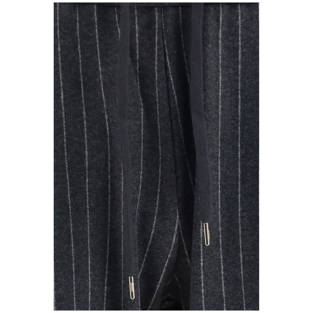 Casual Pants by Herno for men in stretch poly cotton gray, patterned & pinstripe features an sophisticated and regular-fit with a precise long, creating a sophisticated and sophisticated silhouette.