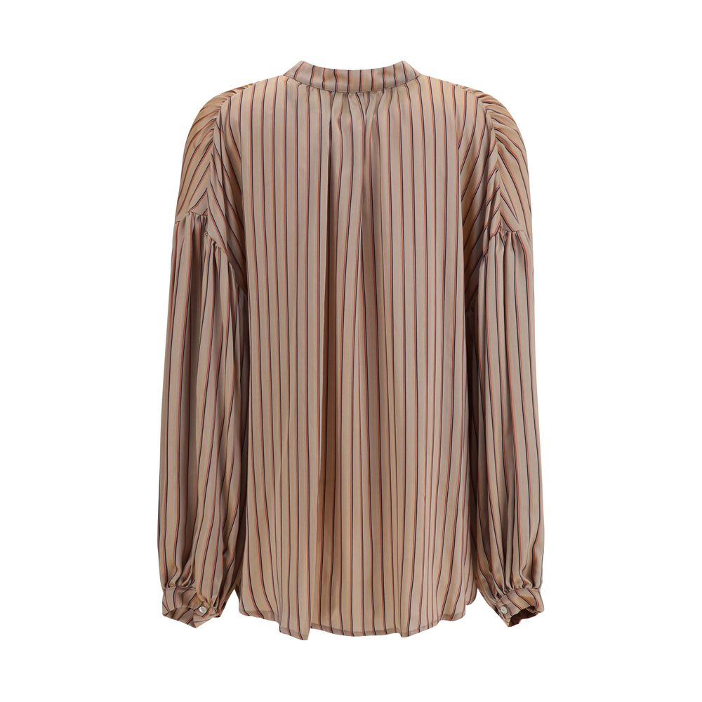 Shirt by Kristina Ti for women in silk & viscose multicolor, pearl, patterned & striped showcases a sublime silhouette, artfully detailed with a sublime round neckline and for a sophisticated, sublime finish.