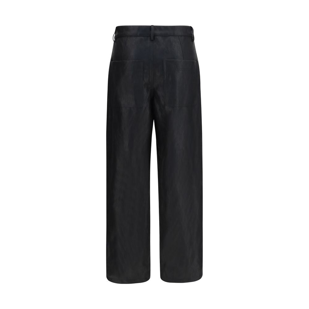 Casual Pants by Kristina Ti for women in faux leather black presents a tailored silhouette, showcasing a tailored straight-leg & regular-fit and long cut with a refined for a truly tailored aesthetic.