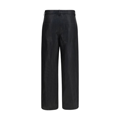 Casual Pants by Kristina Ti for women in faux leather black presents a tailored silhouette, showcasing a tailored straight-leg & regular-fit and long cut with a refined for a truly tailored aesthetic.