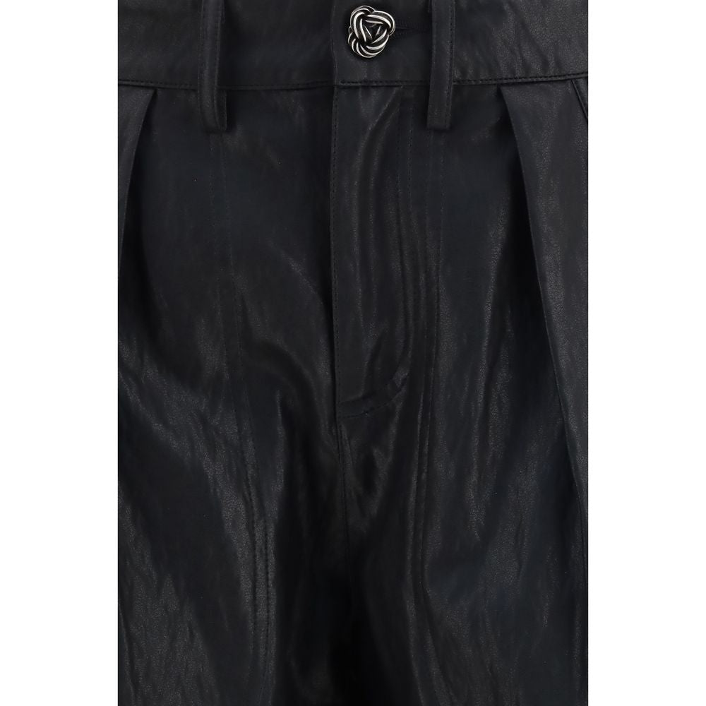 Casual Pants by Kristina Ti for women in faux leather black features an sophisticated and straight-leg & regular-fit with a precise long, creating a sophisticated and sophisticated silhouette.