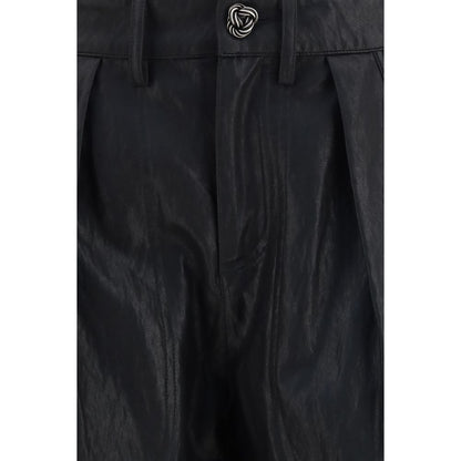 Casual Pants by Kristina Ti for women in faux leather black features an sophisticated and straight-leg & regular-fit with a precise long, creating a sophisticated and sophisticated silhouette.