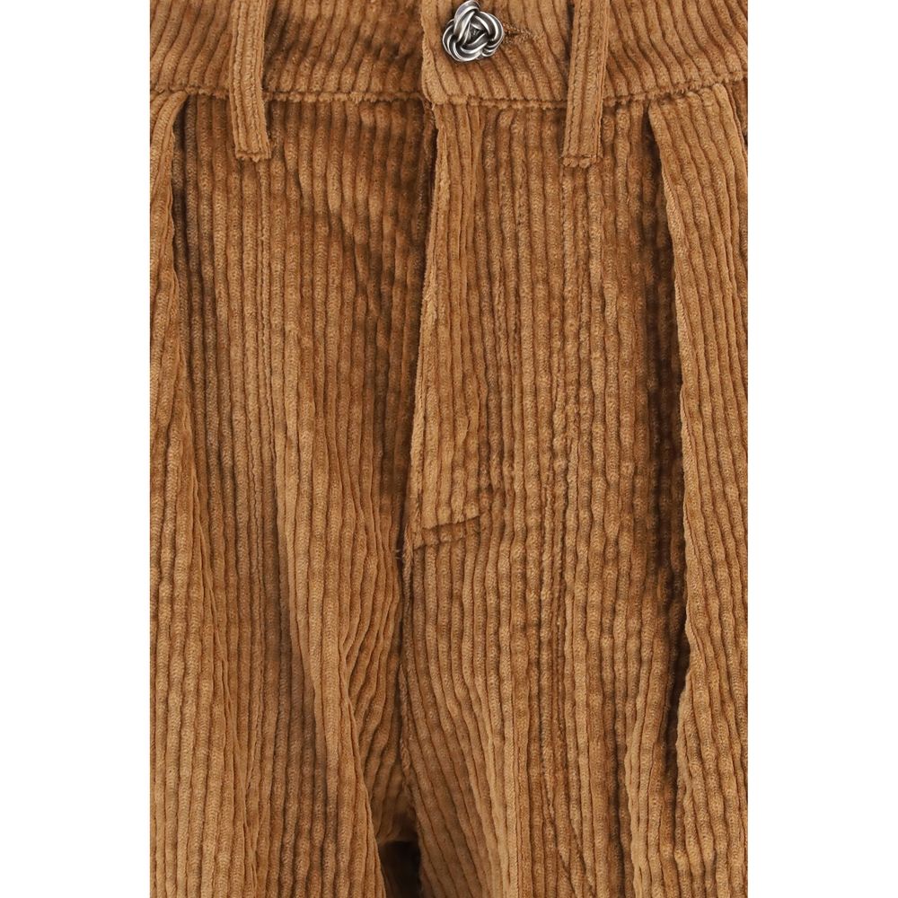 Casual Pants by Kristina Ti for women in modal cotton corduroy brown features an sophisticated and straight-leg & regular-fit with a precise long, creating a sophisticated and sophisticated silhouette.