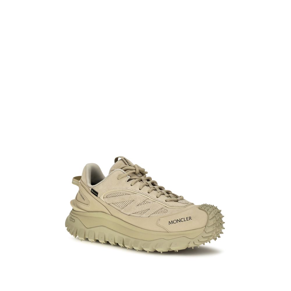 Athletic Sneakers by Moncler for men in eva tu & bos taurus nubuck calf leather beige features an exquisite silhouette, showcasing the premium athletic style of the Men's Athletic EVA TU & Bos Taurus Nubuck Calf Leather Sneakers with an exquisite finish.