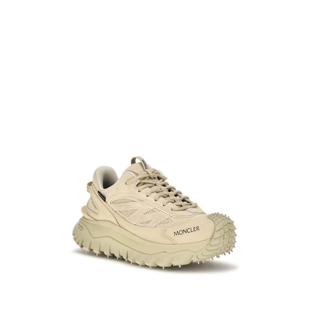 Athletic Sneakers by Moncler for women in eva tu & bos taurus nubuck calf leather beige showcases an impeccable silhouette, defined by an impeccable athletic style design that perfectly captures the essence of the Women's Athletic EVA TU & Bos Taurus Nubuck Calf Leather Sneakers.