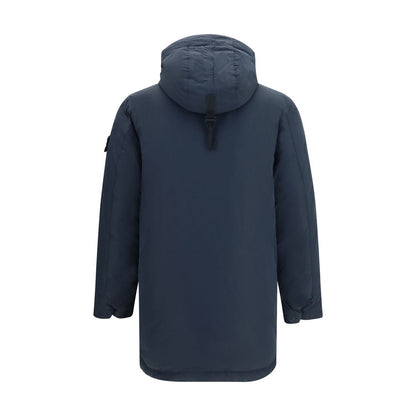 Hooded Puffer Jacket by Stone Island for men in polyester nylon & duck-down blue features an on trend silhouette, showcasing refined pockets, hooded & insulated and a sophisticated hooded neckline for a truly on trend finish.