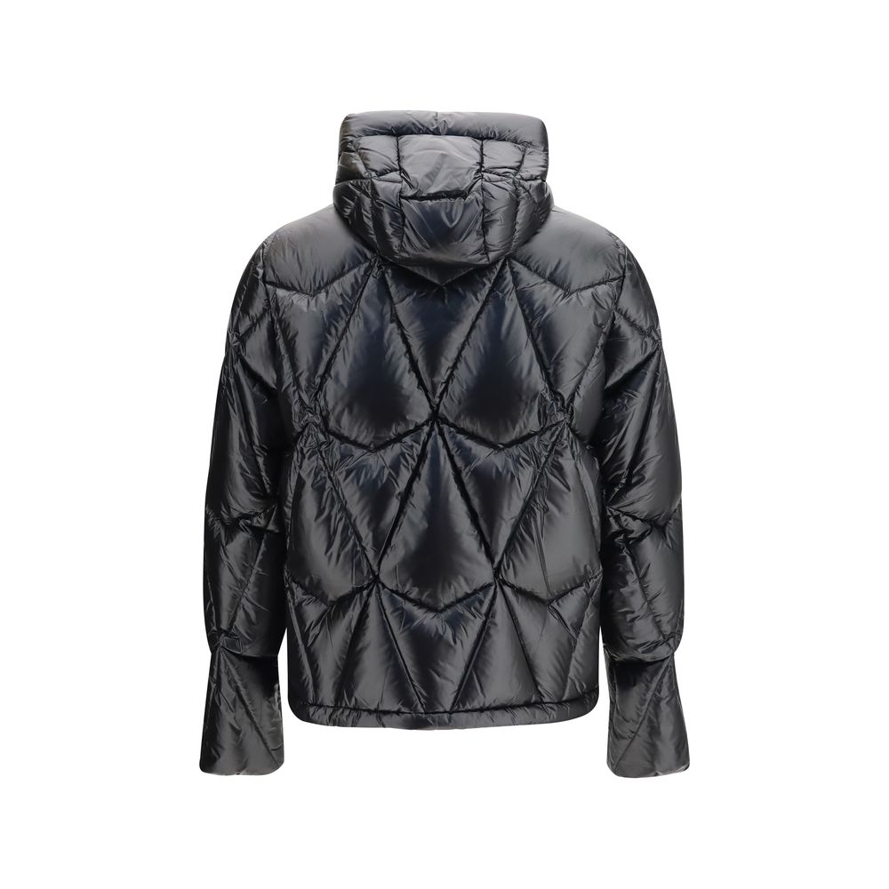 Hooded Puffer Jacket by Moose Knuckles for men in nylon & duck-down black features an on trend silhouette, showcasing refined pockets, hooded, insulated & windproof and a sophisticated hooded neckline for a truly on trend finish.