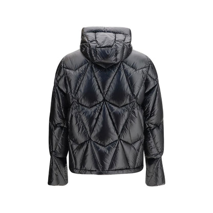 Hooded Puffer Jacket by Moose Knuckles for men in nylon & duck-down black features an on trend silhouette, showcasing refined pockets, hooded, insulated & windproof and a sophisticated hooded neckline for a truly on trend finish.