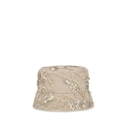 Bucket Hat by Brunello Cucinelli for women in silk & sequins beige & floral features an effortless chic silhouette from the Silk & Sequins Bucket Hat collection, showcasing a effortless chic design that offers a refined and effortless chic fit.