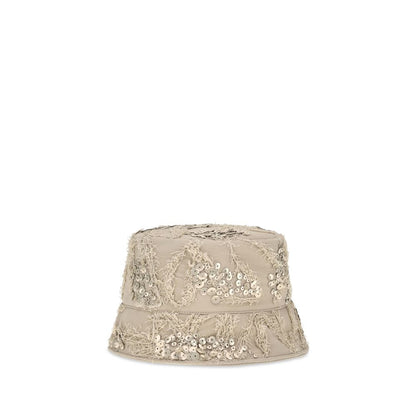 Bucket Hat by Brunello Cucinelli for women in silk & sequins beige & floral features an cosmopolitan chic silhouette, showcasing the cosmopolitan chic design of the Silk & Sequins Bucket Hat collection with a sophisticated cosmopolitan chic finish.