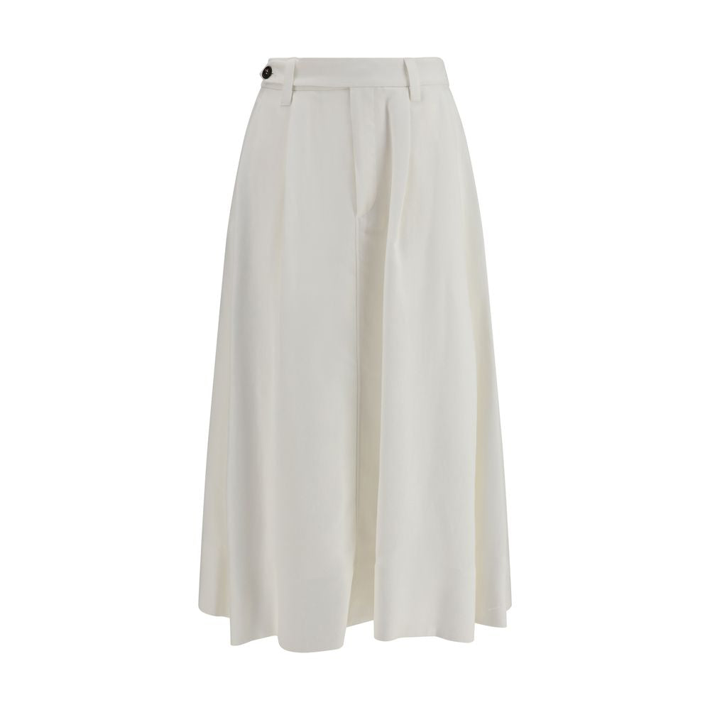Skirt by Brunello Cucinelli for women in linen viscose & silk white features an relaxed-yet-refined silhouette that elegantly showcases the Women's Tailored Linen Viscose & Silk Long Skirt design and sophisticated long.