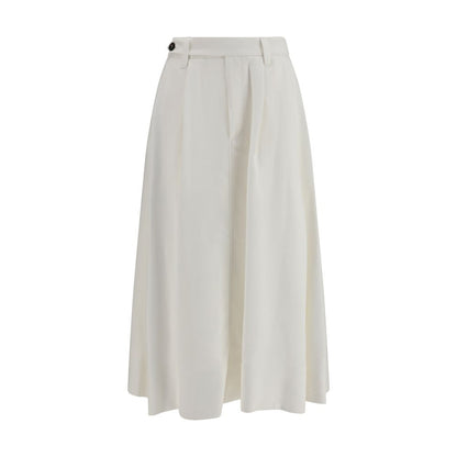 Skirt by Brunello Cucinelli for women in linen viscose & silk white features an relaxed-yet-refined silhouette that elegantly showcases the Women's Tailored Linen Viscose & Silk Long Skirt design and sophisticated long.
