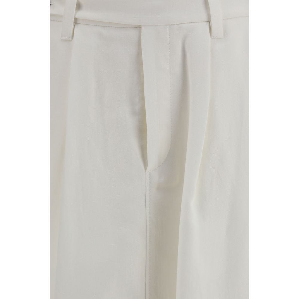 Skirt by Brunello Cucinelli for women in linen viscose & silk white features a captivating silhouette, showcasing the captivating Women's Tailored Linen Viscose & Silk Long Skirt design with a sophisticated long for a captivating look.